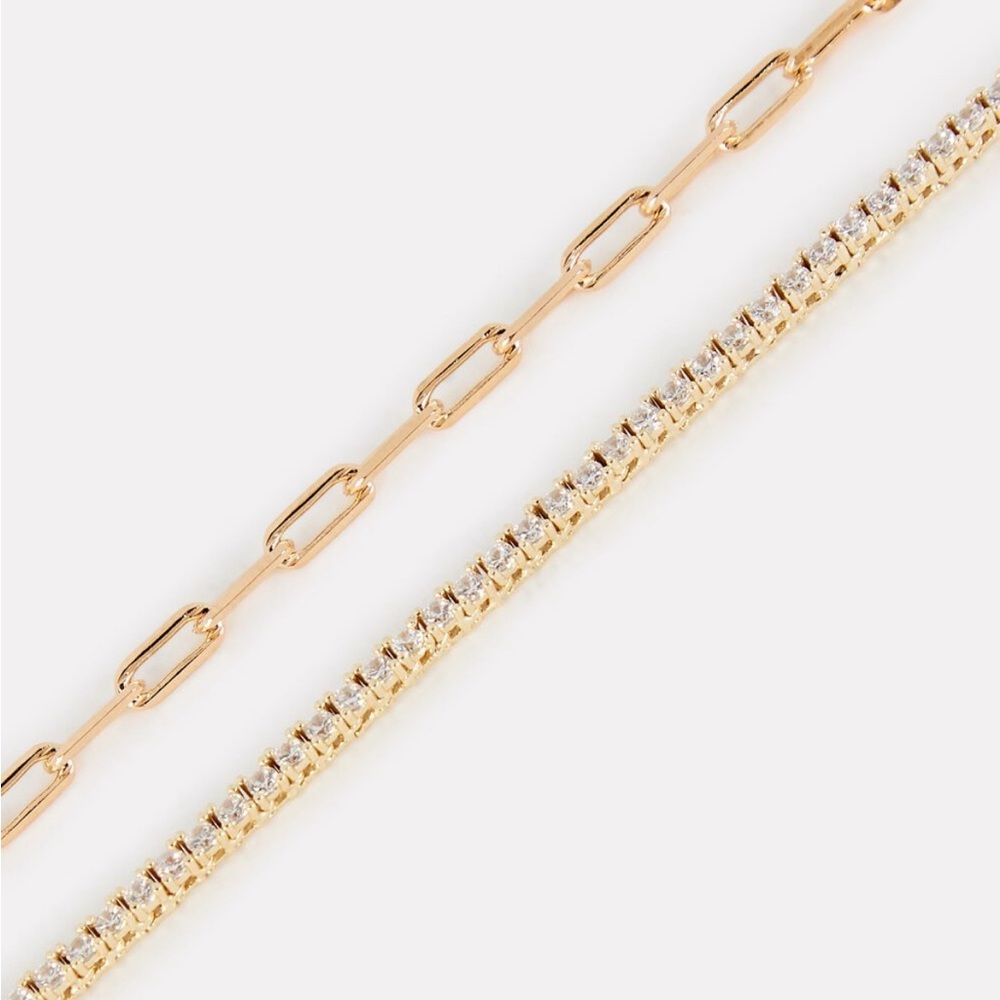 Jordan Road - XL Wren necklace and matching bracelet - 18k gold plated brass